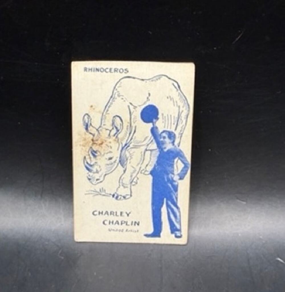1928 Rhinoceros Charlie Chaplin Animal Strip Card Modern Times Charles Chaplin